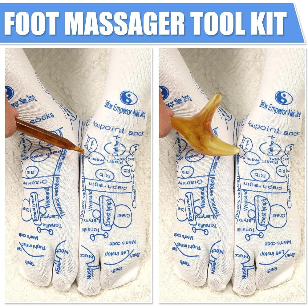 Trigger Point Massage Socks — With 2 Massage Tools