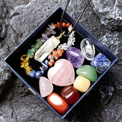 Natural multi-color crystal gift box