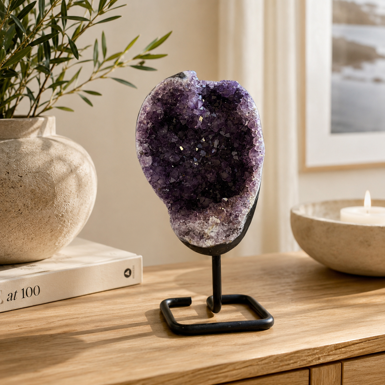 Amethyst Geode Cluster on Stand
