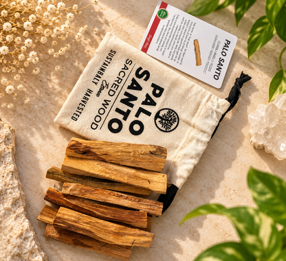Palo Santo Sticks Gift Bundle – 90g (3oz) with Cotton Pouch & Guidance Card