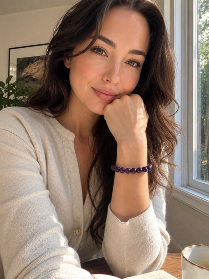 Amethyst bracelet — alternate angle