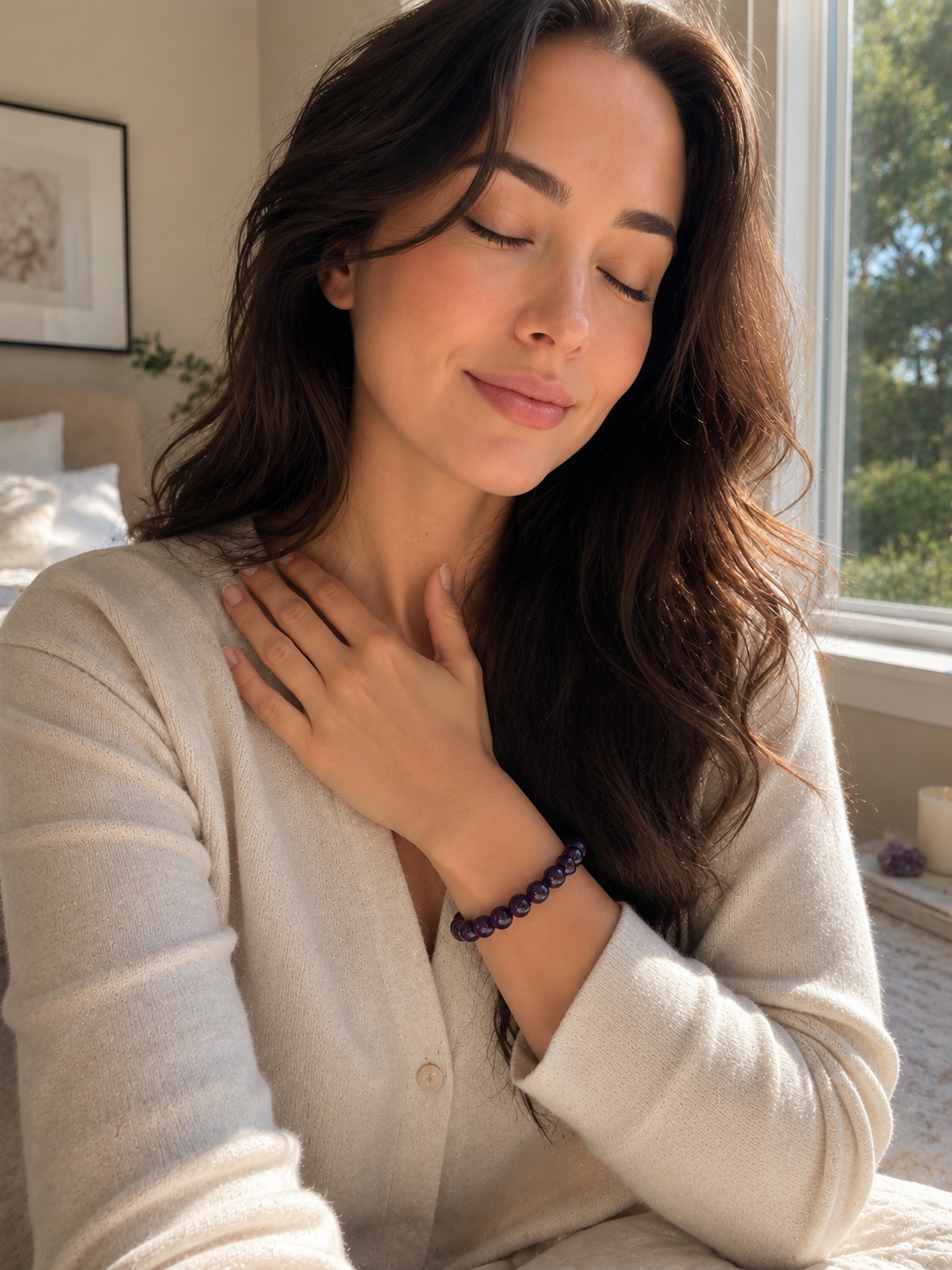 Amethyst bracelet — detail view