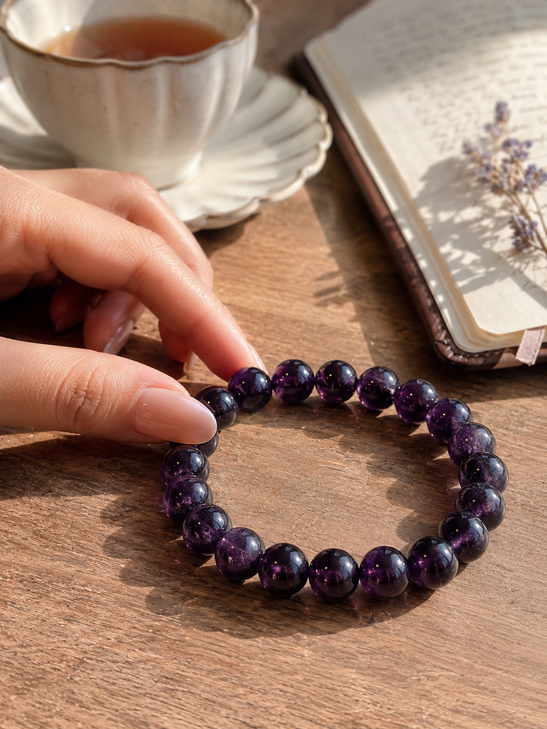 Amethyst bracelet — styled view