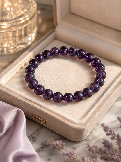 Amethyst bracelet — lifestyle shot