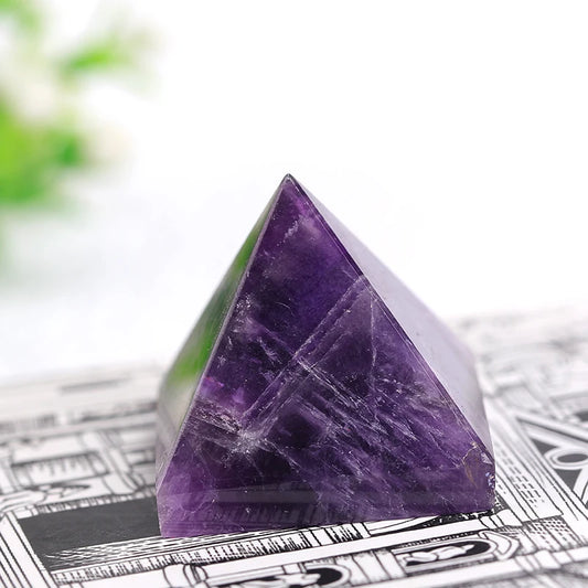 Natural Dream Amethyst Crystal Pyramid — Healing Stone Chakra Energy Home Decor