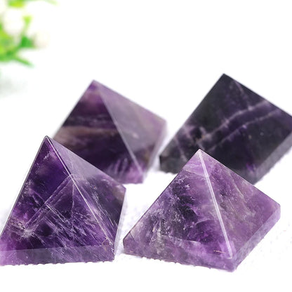 Natural Dream Amethyst Crystal Pyramid — Healing Stone Chakra Energy Home Decor
