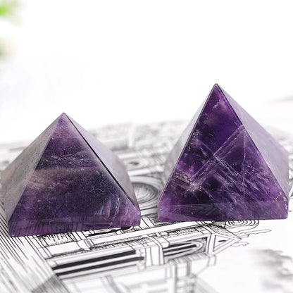 Natural Dream Amethyst Crystal Pyramid — Healing Stone Chakra Energy Home Decor