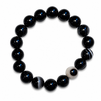 Black Agate Bracelet for protection and confidence