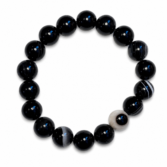 Black Agate Bracelet for protection and confidence
