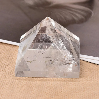 Natural Crystal Clear Quartz Pyramid — Healing Stone Chakra Reiki Tower Home Decor (20-25mm)