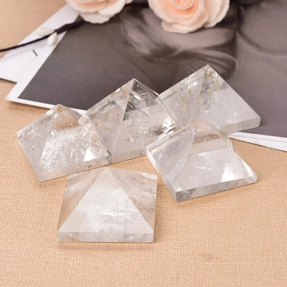 Natural Crystal Clear Quartz Pyramid — Healing Stone Chakra Reiki Tower Home Decor (20-25mm)