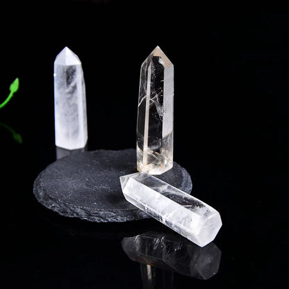 Natural Crystal Clear Quartz Point — Healing Stone Hexagonal Obelisk Wand (50-80mm)
