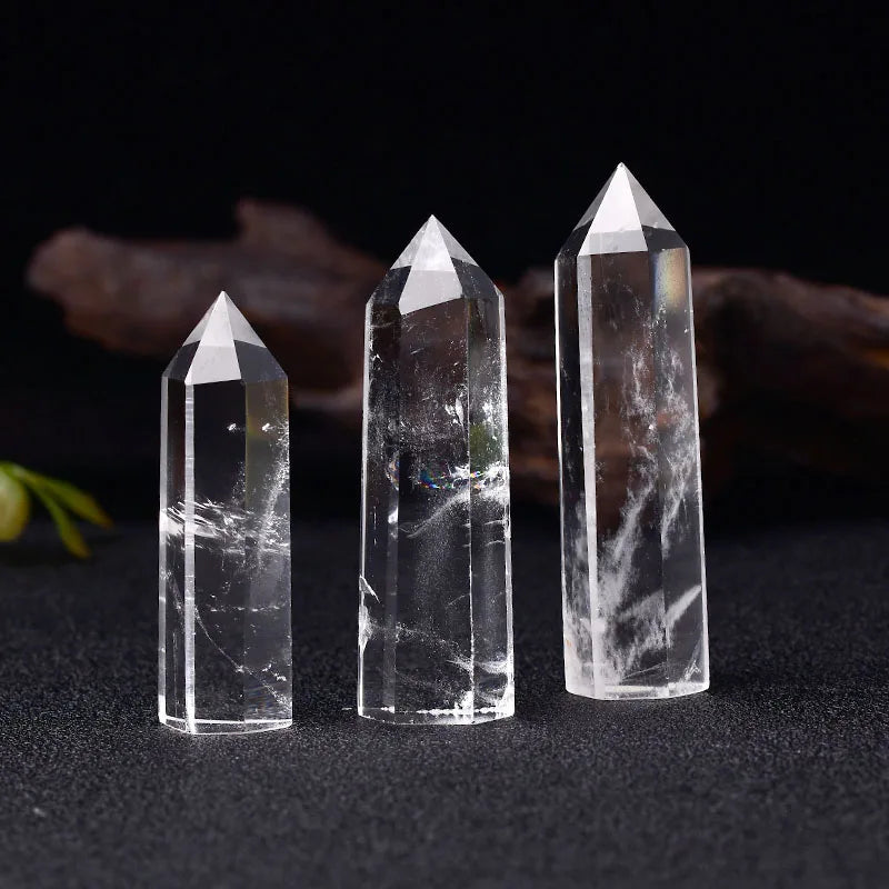Natural Crystal Clear Quartz Point — Healing Stone Hexagonal Obelisk Wand (50-80mm)