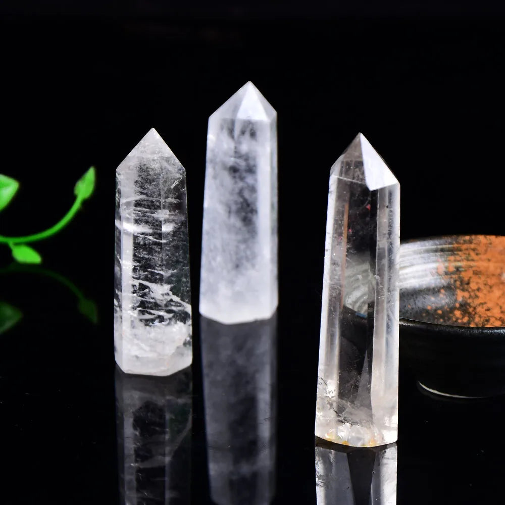 Natural Crystal Clear Quartz Point — Healing Stone Hexagonal Obelisk Wand (50-80mm)