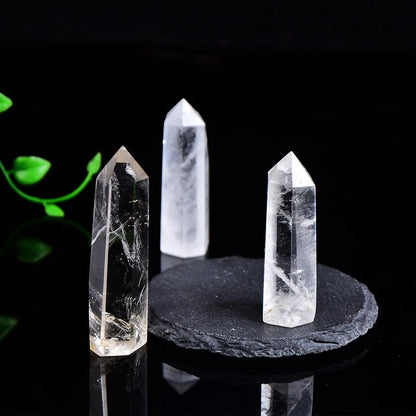 Natural Crystal Clear Quartz Point — Healing Stone Hexagonal Obelisk Wand (50-80mm)