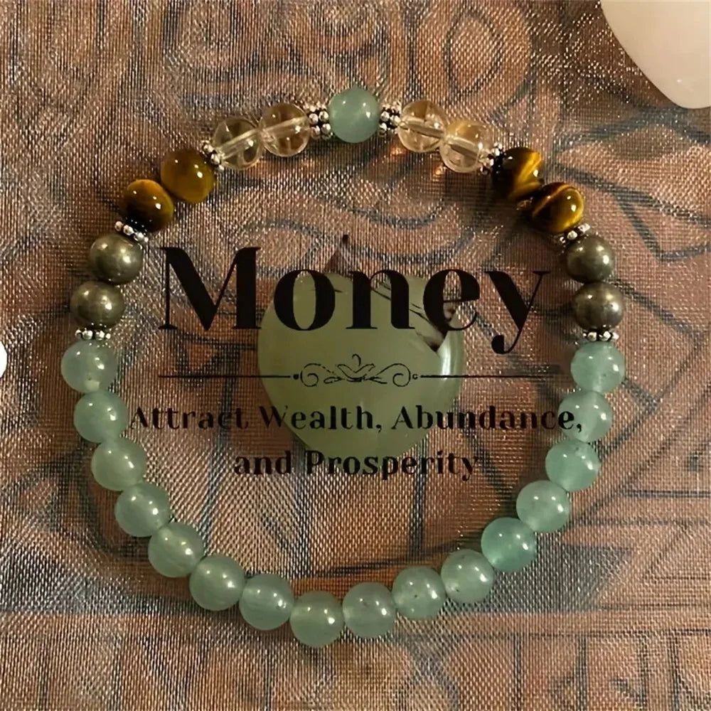 Prosperity Stone Bracelet — Green Aventurine, Tiger Eye & Citrine