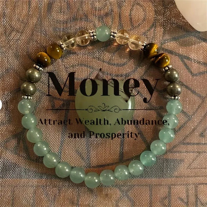 Prosperity Stone Bracelet — Green Aventurine, Tiger Eye & Citrine