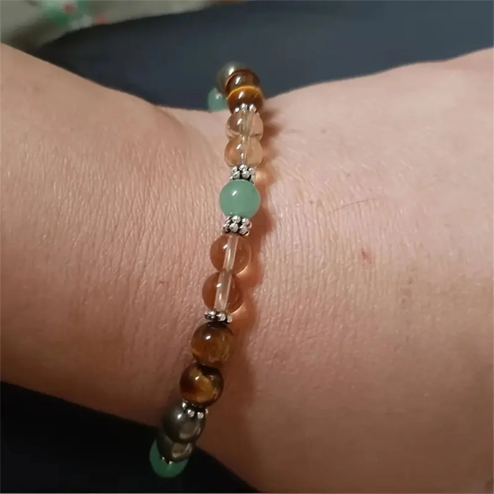 Prosperity Stone Bracelet — Green Aventurine, Tiger Eye & Citrine