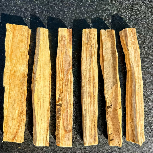 Palo Santo Smudging Set - 6 Natural Sticks with Incense Guidance Card