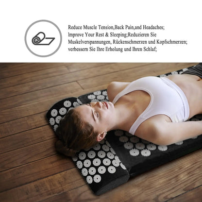 Acupressure Mat & Pillow Set - Stress Relief Massage Kit