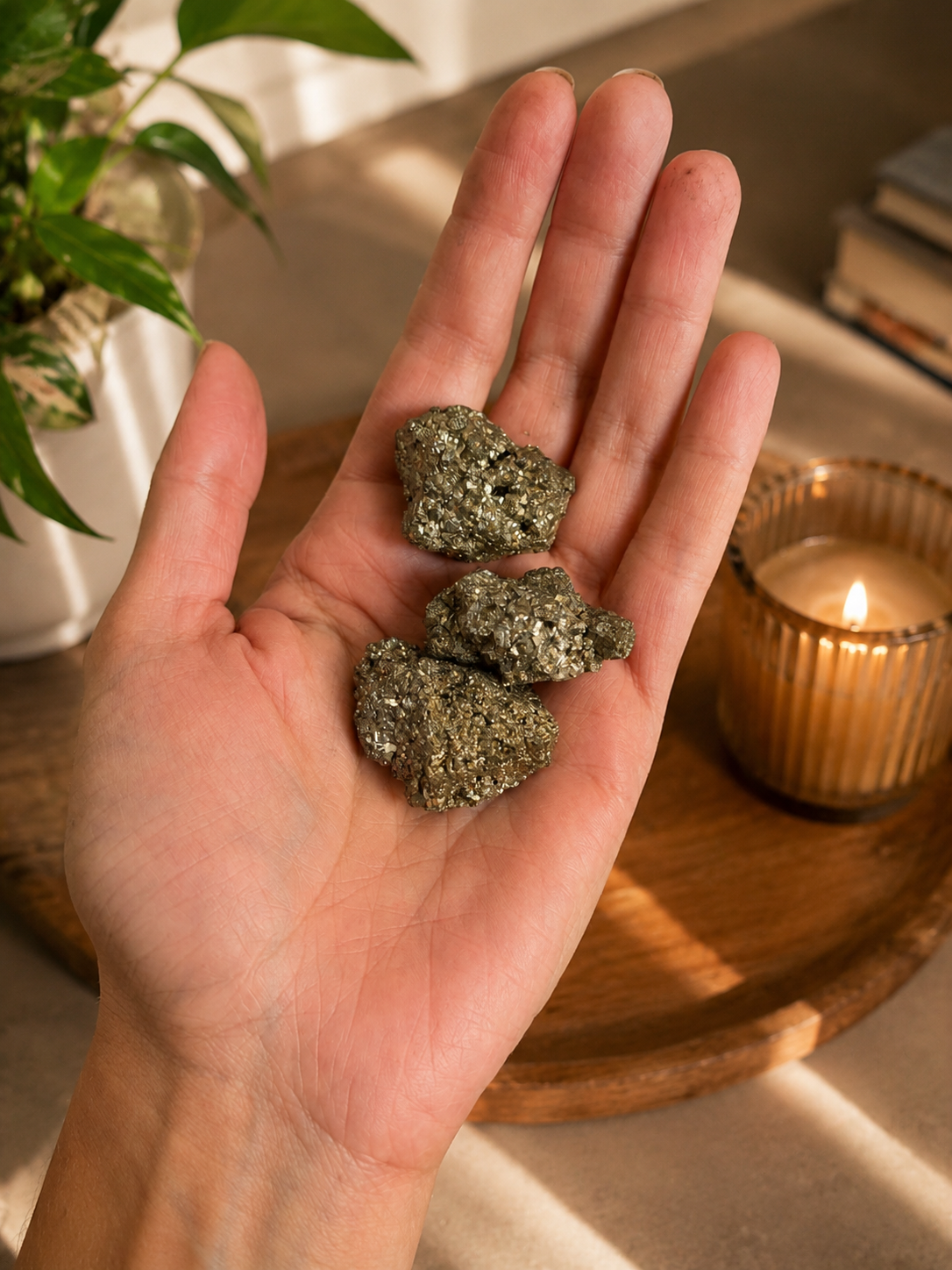 Set of 5 Raw Pyrite Nuggets - abundance crystal collection