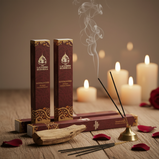 Two boxes of sandalwood incense with palo santo wood stick